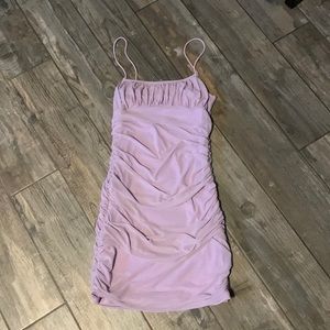light purple mesh bodycon dress